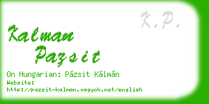 kalman pazsit business card